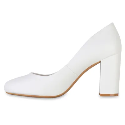 Produktbild von VAN HILL Damen Klassische Pumps Absatzschuhe Elegante Schuhe 841385, Farbe: Weiß, Größe: 41