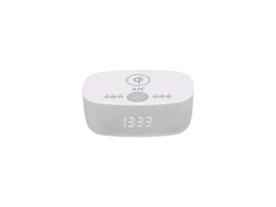 Produktbild von AIC 28 BT Radiowecker mit Bluetooth Qi-Ladefunktion Dimmbares Display 2 Weckzeiten weiß