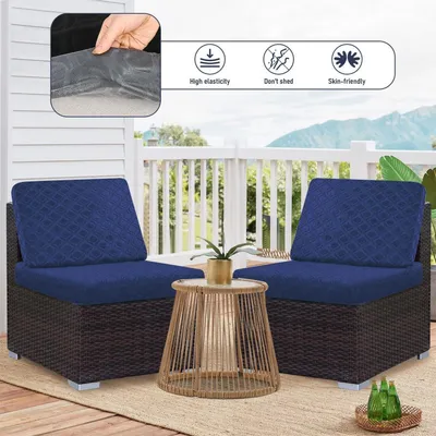 Produktbild von Sitzkissenbezüge Stretch 6-Sitzer Marineblaumuster wasserdicht