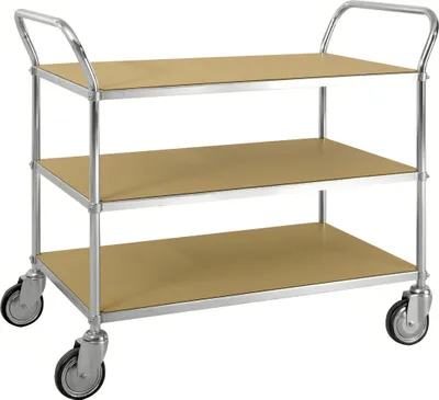 Produktbild von Kongamek ESD-Etagenwagen mit 2 Schiebegriffen und 3 Etagen 900x540mm Ladefläche mit Bremse