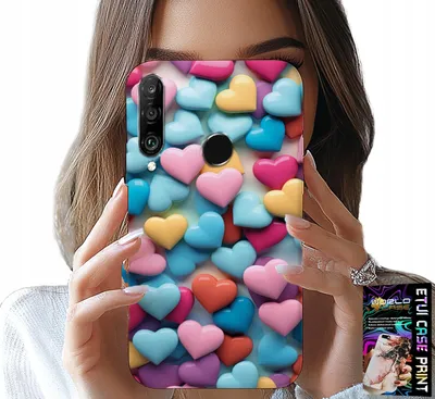 Image de Étui Pour Huawei P30 Lite - Coeurs Colorés Personnalisables