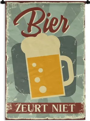 Produktbild von MuchoWow® Wandteppich Wandbehang Mancave - Bier - Bier nörgelt nicht - Kneipe - Cafe 120x180 cm Tapisserie Dekoration Wandtuch - Schlafzimmer - Dekorationen für das Haus
