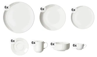 Produktbild von Kaffee- & Tafelservice 42 tlg. Volos weiss