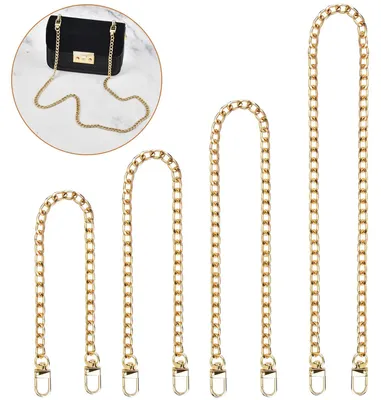 Taschenkette-Set, 4 goldene Ketten 40-120 cm