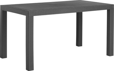 BELIANI Gartentisch graphitgrau Rattanoptik 140 x 80 cm Outdoor