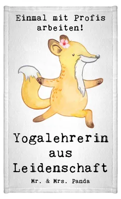 Produktbild von Mr. & Mrs. Panda Handtuch Yogalehrerin Leidenschaft - Weiß - Geschenk, Design, Frotteehandtuch, Frotteetuch, Kleines, gäste wc