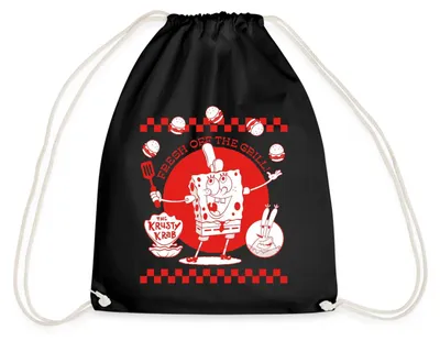 Produktbild von Spreadshirt Spongebob Schwammkopf Fresh Off The Grill Turnbeutel, One size, Schwarz