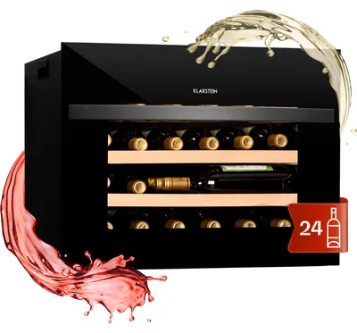 Obrázek produktu pro Klarstein vinotéka, 1 zóna, 51 l, skleněné dveře, vestavná, malá, 24 lahví