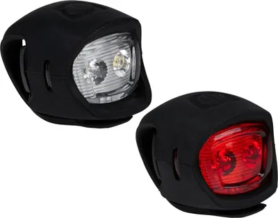 Productafbeelding van Silicone LED-fietslampenset – voor- en achterlicht, zwart, Dunlop