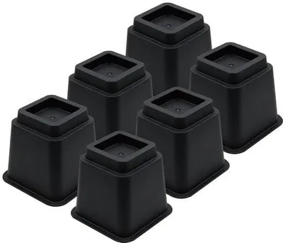 Obrázek produktu pro Sada podstavek pod nábytek, výška 13 cm, 6 kusů, černá barva, vhodné pro těžký nábytek