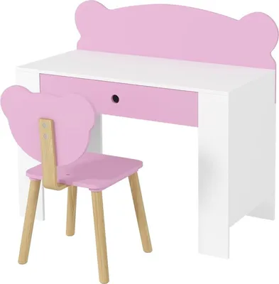 Image de Ensemble de bureau pour enfant avec plateau et tiroir Bureau et chaise pour enfant en forme d'ours Bureau d'écolier Table pour enfant Bureau pour adolescent