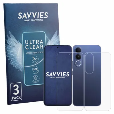 Produktbild von 6x Für Vivo V70 FE (Display+Rückseite) Schutzfolie Savvies Displayschutz Display Schutz Folie Klar Transparent