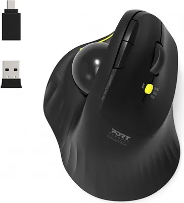 Productafbeelding van Port 900719 Port MOUSE ERGONOMIC RECHARGEABLE BLUETOOTH TRACK BALLED