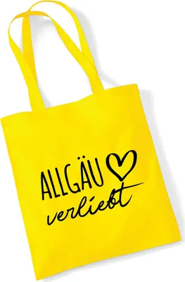Produktbild von Huuraa Jutebeutel Allgäu verliebt 10 Liter Yellow Baumwolle Tasche Geschenkidee