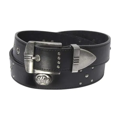 Image de Atlas For Men - Ceinture à rivets en cuir refendu pour homme AF1610 (124,46 cm) (noir)