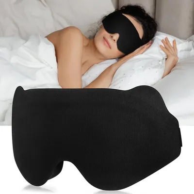Image de Masque de sommeil pour ceux qui dorment sur le côté, masque pour les yeux avec bande élastique réglable pour hommes et femmes, 100 % opaque, masque confortable et ergonomique.