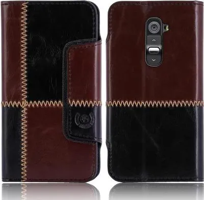 Produktbild von LG G2 (D802) numia Bookstyle Nahtmuster Schwarz-Braun