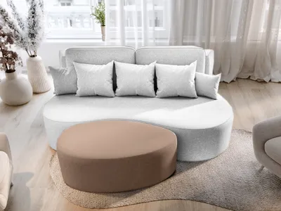 Productafbeelding van Couchkussen, gestoffeerd kussen, designkussen BIONA, stof Doha, kleur melkchocolade