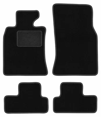 Obrázok produktu pre Velúrové autokoberce pre: Mini Cooper R56 2006-2013 (hatchback) – sada 4 ks, čierne, na mieru – Wielganizator LUX