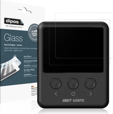 Produktbild von 2x Schutzfolie für ISDT 608PD matt - Anti-Shock 9H Folie dipos Glass Kunststoffglas