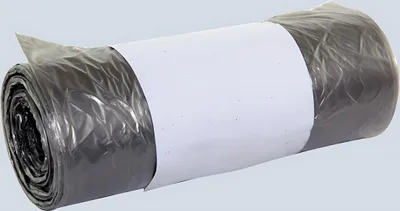 Image de Sacs poubelles, 30 litres, 5 my, gris, film PEHD, 500 x 600 mm, 1 rouleau de 50 sacs