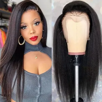 Zdjęcie produktu dla Prosta Peruka Lace Front z włosów naturalnych - 16 cali