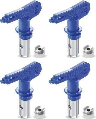 Produktbild von 4 Stück reversible Sprühspitzen Reversible Airless Farbsprüher Düsenspitzen Airless Farbspritzpistolen Airless Sprayer Spritzmaschine Teile für Häuser Gebäude Decks oder Zäune (215, 315, 417, 523)