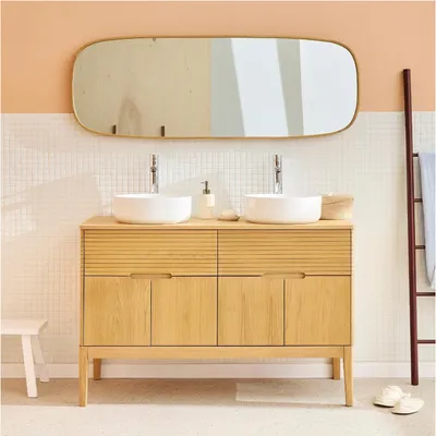 Immagine prodotto di Mobile lavabo doppio ALASKA 120 cm + lavabo + rubinetto + specchio