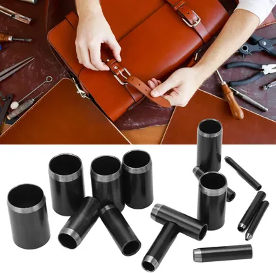 Produktbild von 15-teiliges Lederstanzer-Set aus Schnellarbeitsstahl mit Kunststoffbox, 1–15 mm Prägeschneider für DIY-Lederarbeiten