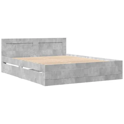 Produktbild von Bettgestell mit Kopfteil Betongrau 160x200 cm Holzwerkstoff