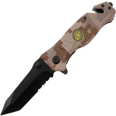 Produktbild von Rettungs-Klappmesser WO-40985 - Braun/Typ2 für Outdoor und Notfälle KP40985