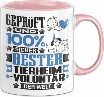 Produktbild von Tierheimvolontär Geschenk Lustiger Spruch für Tierheimvolontär Geschenkidee Bester Tierheimvolontär Der Welt (Rosa)