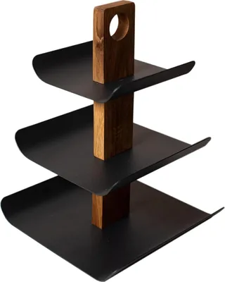 Image de Étagère artisanale - métal et bois de chêne - 1 pièce