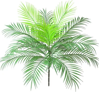 Image de Arbuste artificiel de feuilles de palmier tropical 63 cm vert plastique Aisamco