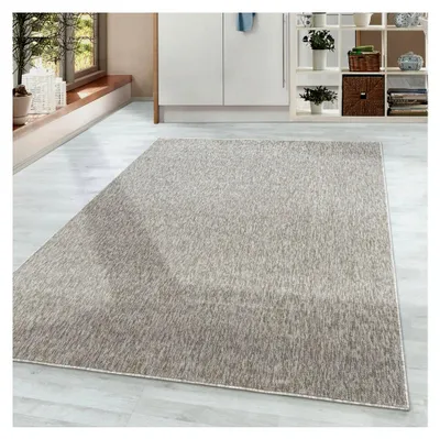 Produktbild von Teppich 160x230 cm Beige Einfarbig Meliert - Kurzflor Pflegeleicht für Wohnzimmer und Schlafzimmer