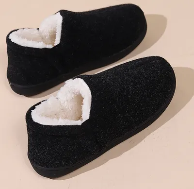 Produktbild von INF Herren Fleece-Pantoffeln, warme & bequeme Memory-Foam-Hauspantoffeln