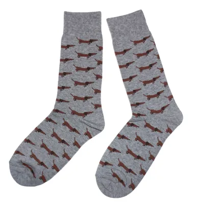 Produktbild von Herren Basic Socken aus Baumwolle Kleine Dackeln Grau Größe 43-46