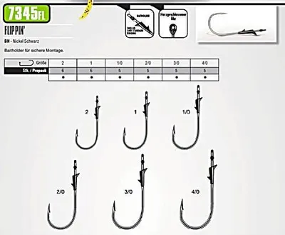 Image de Hameçon simple VMC 7345FL Flippin pour leurres souples #1