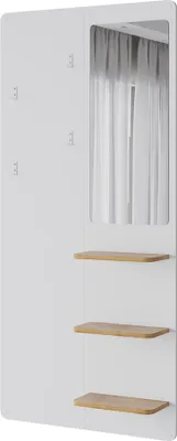 Image de Portemanteau mural Vicco Jochen blanc/chêne 70x150cm avec miroir, Model 54269