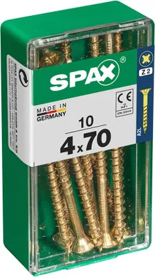 Image de 5 Boîte 10 Unités. Vis A Bois Spax Cab. Plat Yellox 4,0x70mm Spax