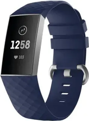 Produktbild von Für Fitbit Charge 3 / 4 Armband Ersatzarmband Silikon Sport Watch Fitness DUNKELBLAU Ersatz Armbandgröße S