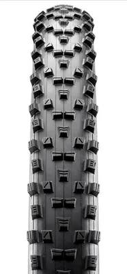 A close-up, straight-on view of a bicycle tire tread.