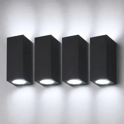 Produktbild von HOFTRONIC LED-Wandleuchten Set 4x GU10 4W 345 Lumen 6500K Schwarz IP44