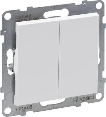 Produktbild von Weißer doppelter automatischer Treppenschalter 10AX IP20 Suno Legrand 721108