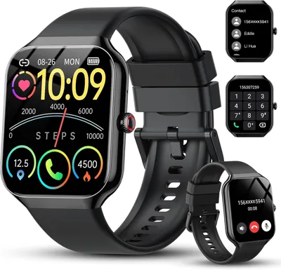 Produktbild von Smartwatch Herren Damen 1.96" HD Fitness Uhr mit Telefonfunktion, Herzfrequenz & Schlafmonitor, 100+ Sportmodi, IP68 wasserdicht