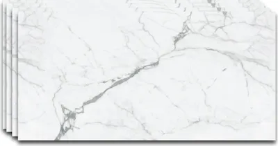 Produktbild von IZODEKOR - SPC Wandpaneel Marmoroptik Weiß 60x120cm – Küchenrückwand Platte 4 Stück - Carrara Marmor