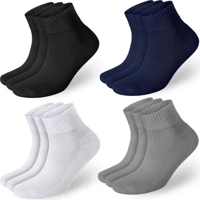 Produktbild von NAHLE 12 Paar Bio Baumwolle Arbeitssocken | Socken für Damen & Herren | Sportsocken | Funktionssocken | atmungsaktiv, gepolsterte Ferse und Sohle