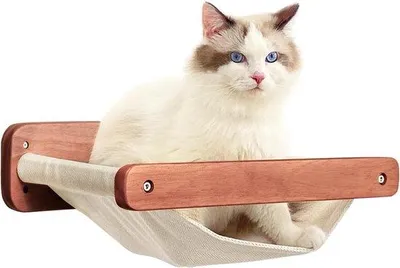 Produktbild von Famanu Katzenhängematte und Kletterwand - Braune Katzenliege für große Katzen