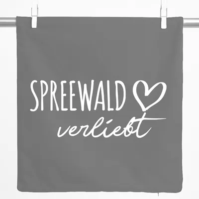 Produktbild von Huuraa Kissenbezug Spreewald verliebt 40x40cm Steel Grey Baumwolle Dekokissenbezug Geschenkidee