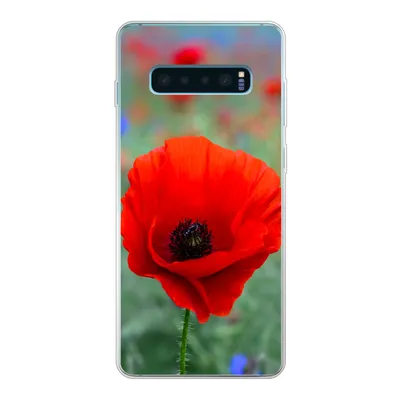 Produktbild von MuchoWow® Handyhülle Schutzhülle Hülle für Samsung Galaxy S10 Plus Lila und rote Mohnblumen auf einer Wiese Silikon Softcase Handy Hülle - Schutzhülle